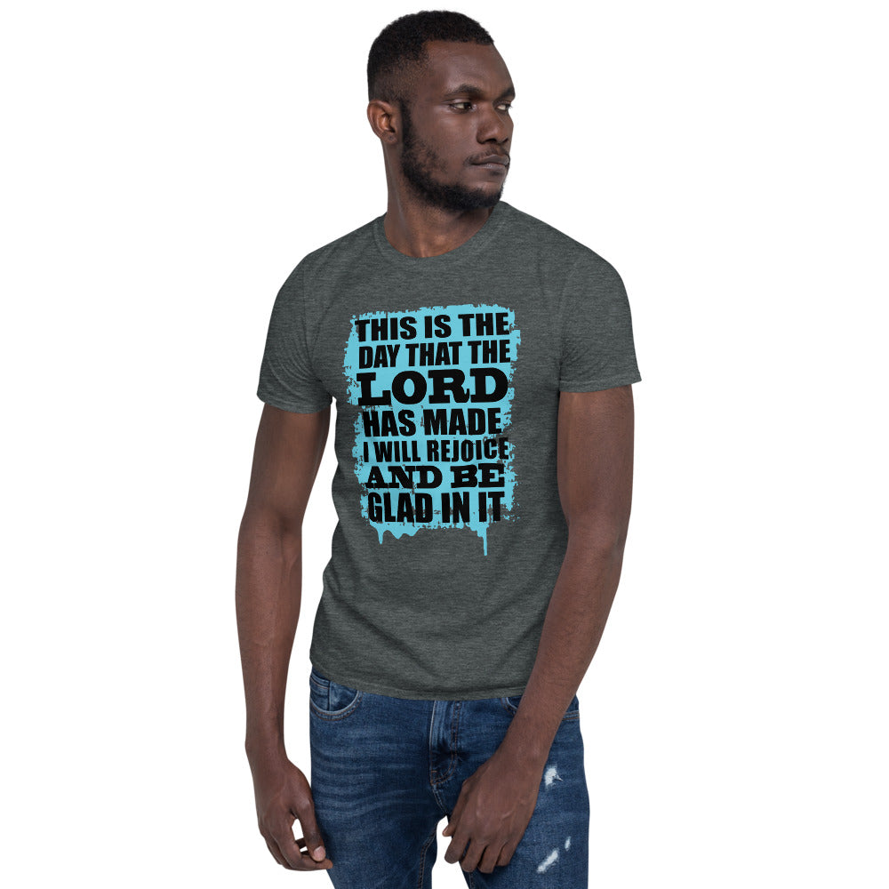 This Is The Day Lord Made Christian unisex t-shirt with Psalm 118:24 Bible verse, soft cotton faith apparel for men and women