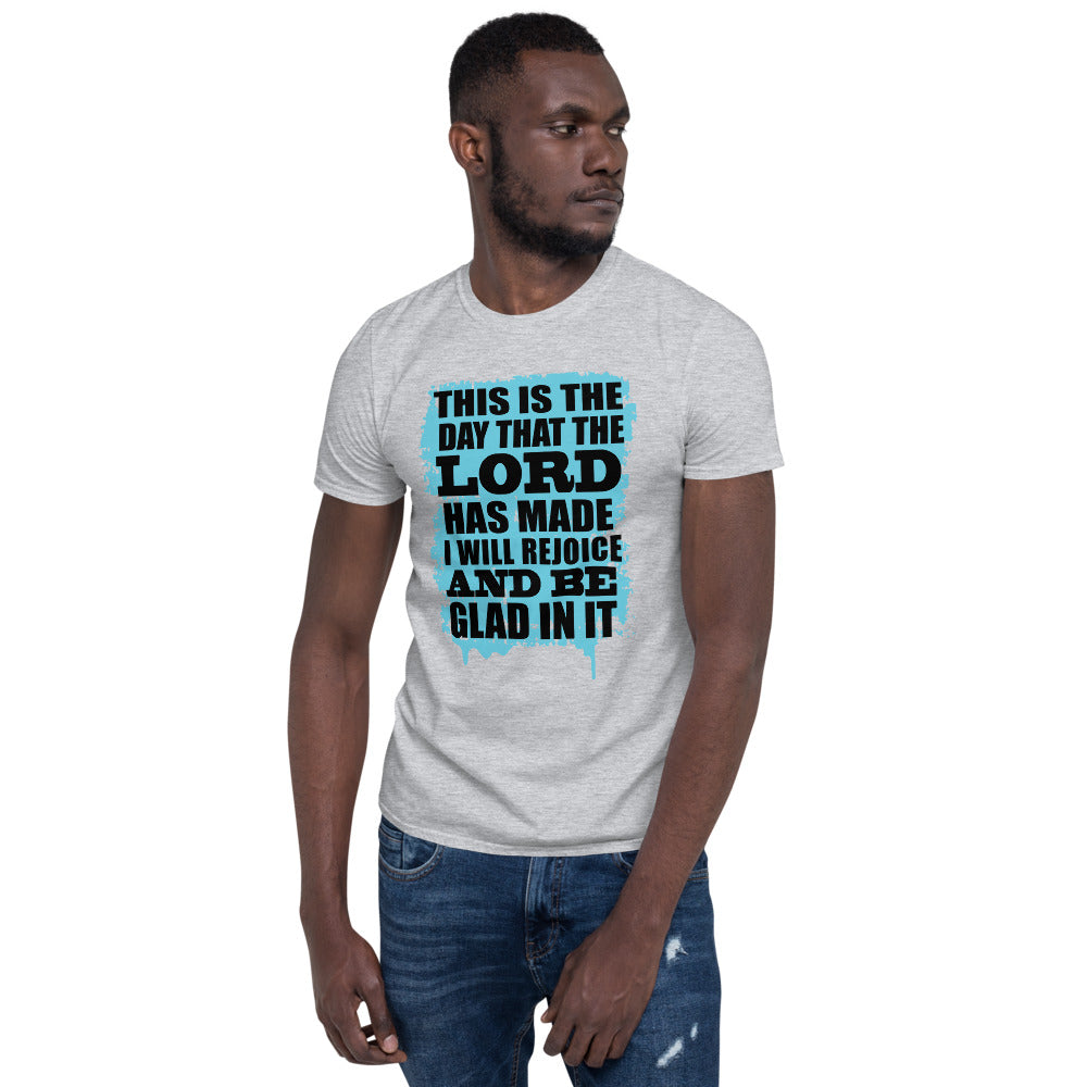 This Is The Day Lord Made Christian unisex t-shirt with Psalm 118:24 Bible verse, soft cotton faith apparel for men and women