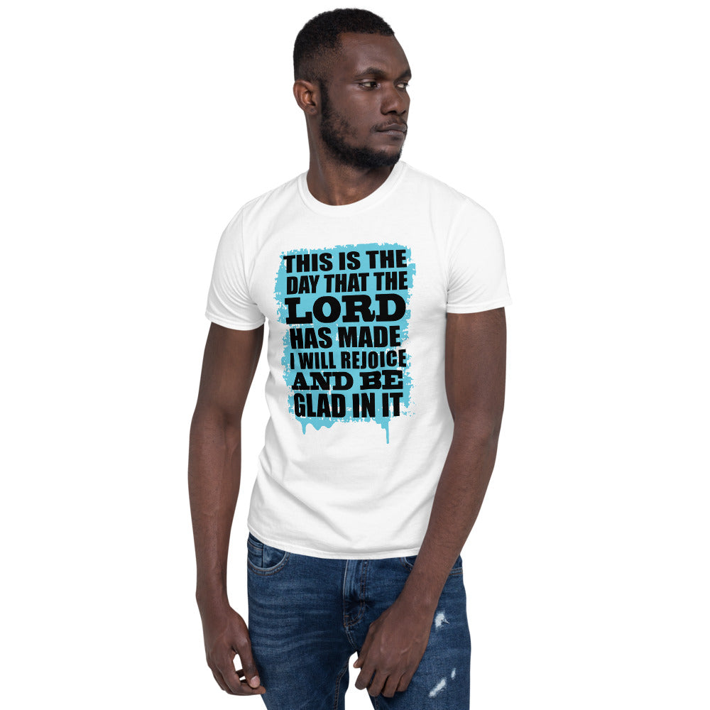 This Is The Day Lord Made Christian unisex t-shirt with Psalm 118:24 Bible verse, soft cotton faith apparel for men and women