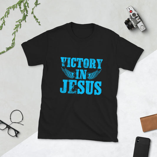 Victory In Jesus Christian Graphic Tee Shirt for Men and Women – Inspirational Faith Apparel