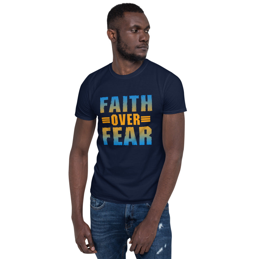 Faith Over Fear Christian Short Sleeve T-Shirt Inspirational Prayer Tee