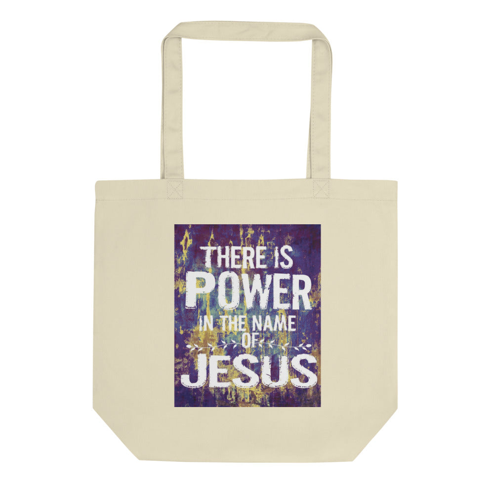 Power In Jesus Eco Tote Bag | Organic Cotton Christian Shopping Bag