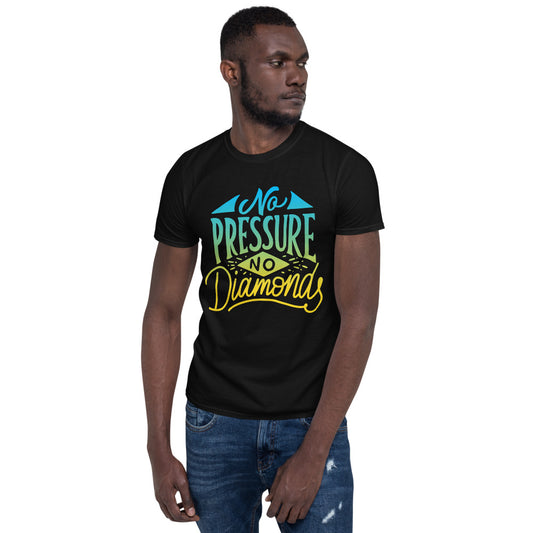 No Pressure No Diamonds inspirational short sleeve t-shirt, 100% cotton, faith-based motivational tee