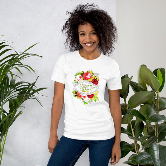 Christian Jesus T-Shirt with Faith Floral Graphic in White Cotton