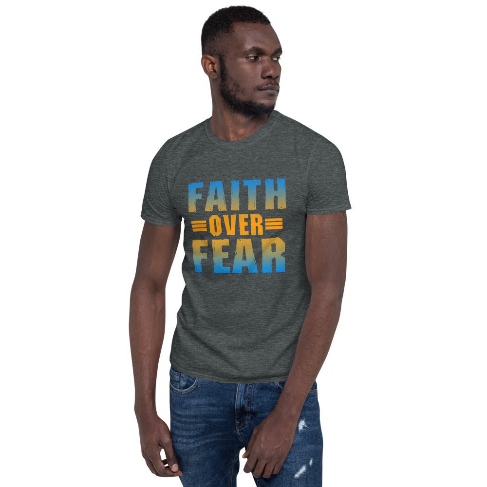 Faith Over Fear Christian Short Sleeve T-Shirt Inspirational Prayer Tee
