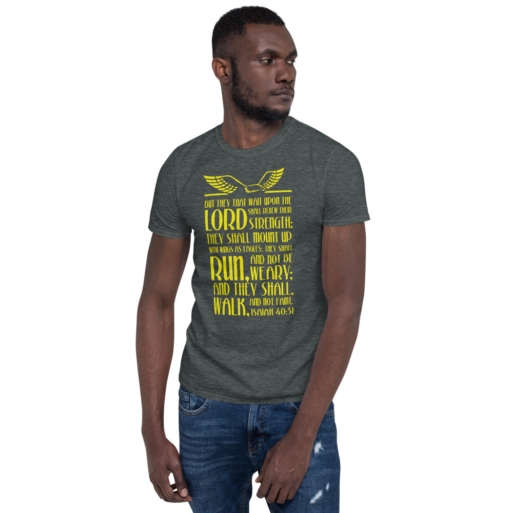 Christian Scripture Verse Men’s Short-Sleeve T-Shirt – Soft Cotton Bible Verse Tee for Faith-Based Apparel