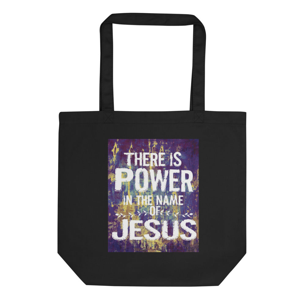 Power In Jesus Eco Tote Bag | Organic Cotton Christian Shopping Bag
