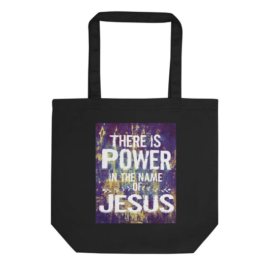 Power In Jesus Eco Tote Bag | Organic Cotton Christian Shopping Bag