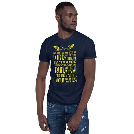 Christian Scripture Verse Men’s Short-Sleeve T-Shirt – Soft Cotton Bible Verse Tee for Faith-Based Apparel