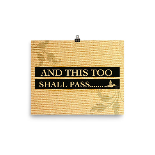 And This Too Shall Pass Christian Wall Art 8x10 Inspirational Religious Home Décor Poster