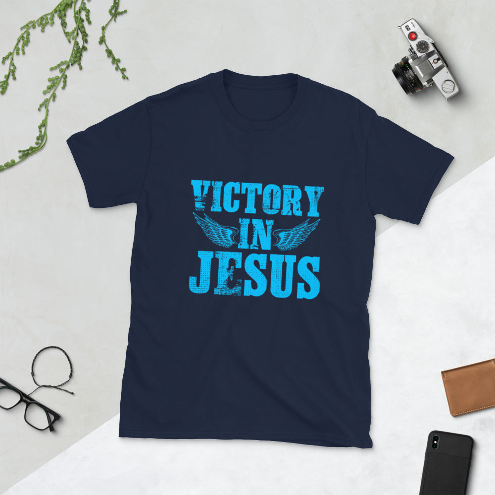 Victory In Jesus Christian Graphic Tee Shirt for Men and Women – Inspirational Faith Apparel