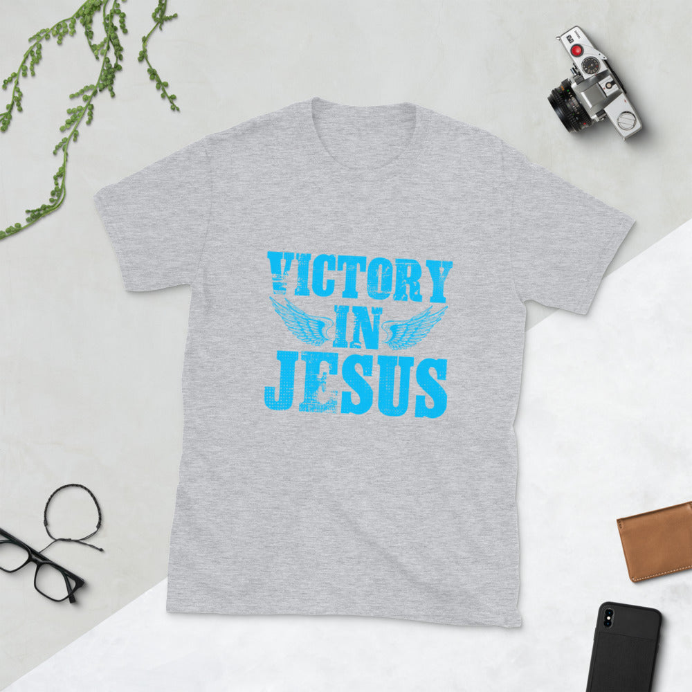 Victory In Jesus Christian Graphic Tee Shirt for Men and Women – Inspirational Faith Apparel